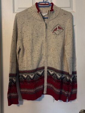 Northern Reflections cardinal zip up sweater